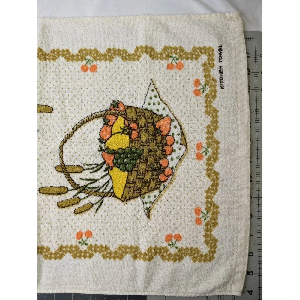 Kitchen Hand Towel Tan Fruit Basket 16x23‎ Inch